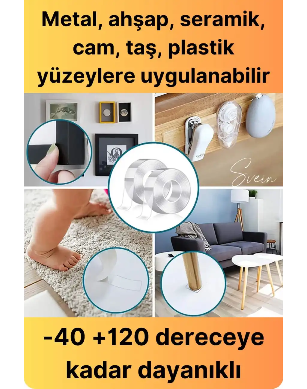 100 Kg Şeffaf Çift Taraflı Çok Amaçlı Güçlü Tamir Silikon Bant Dış Mekan Akrilik Bandı 18 mm-2 mt