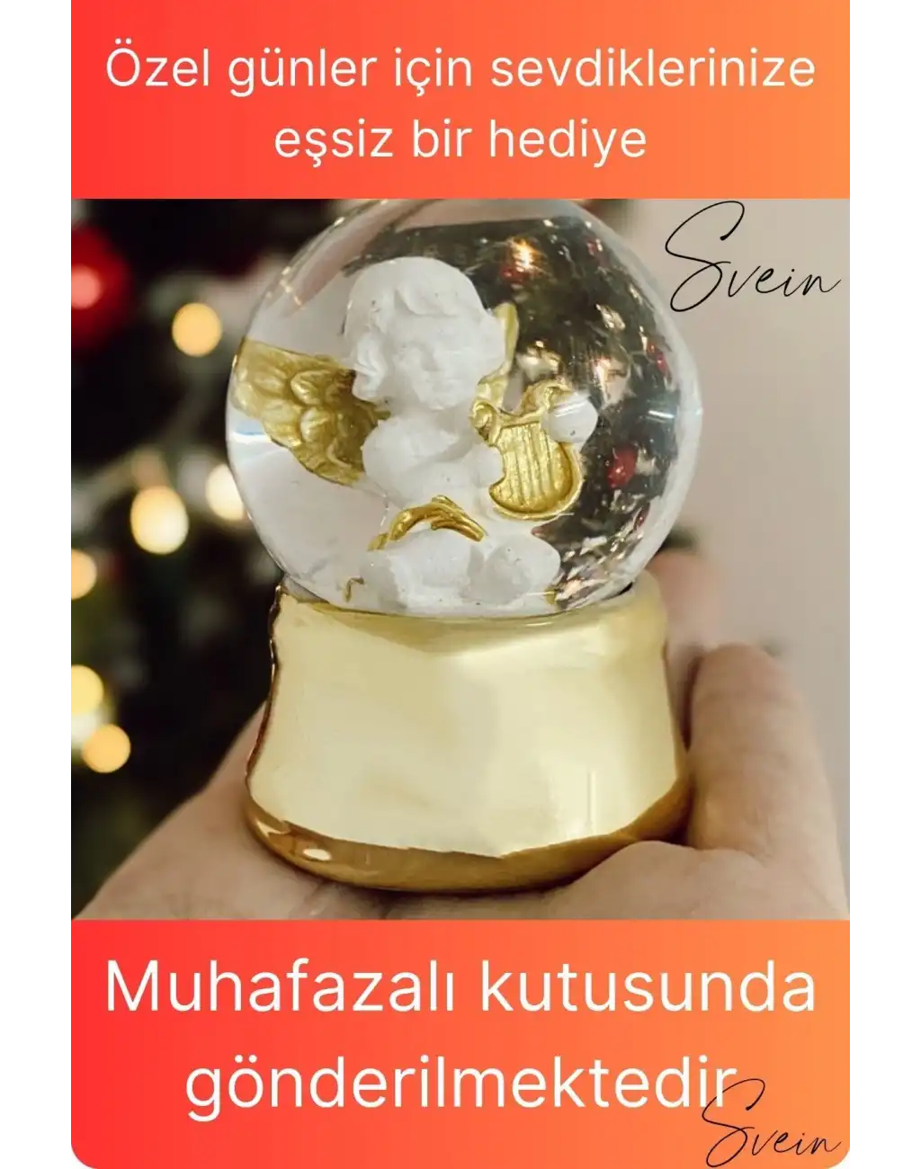 Premium Sevgiliye Anneye Arkadaşa Özel Mini Cam Kar Küresi Yılbaşı Hediyesi Beyaz Melek Temalı