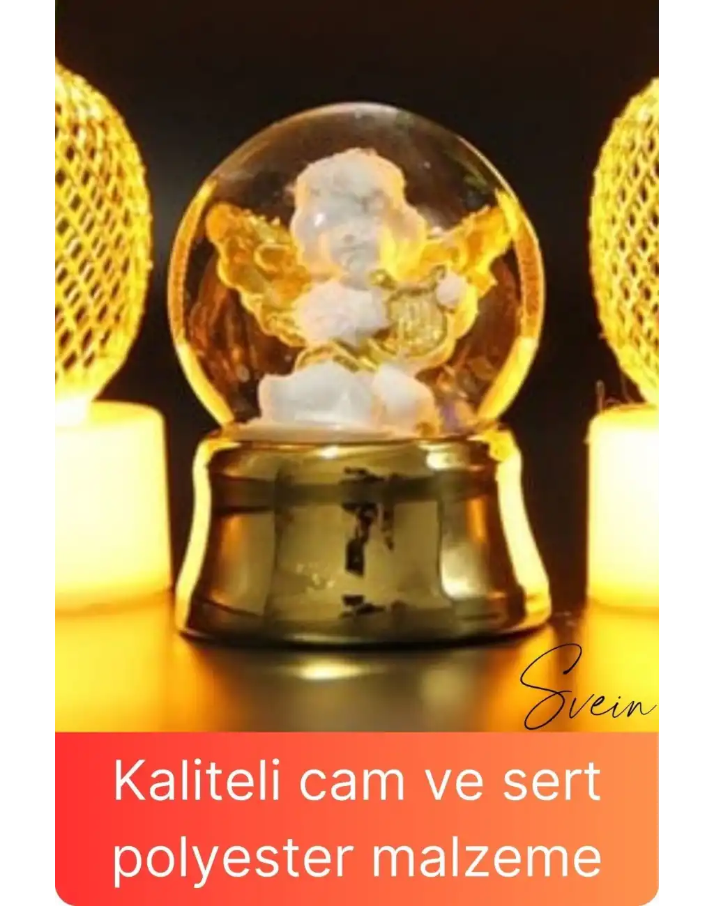 Premium Sevgiliye Anneye Arkadaşa Özel Mini Cam Kar Küresi Yılbaşı Hediyesi Beyaz Melek Temalı