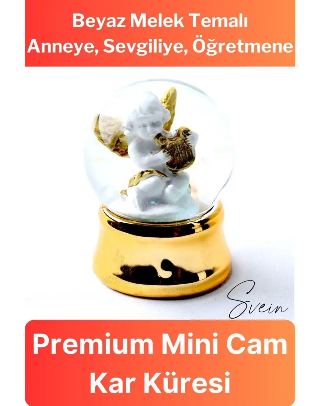 Premium Sevgiliye Anneye Arkadaşa Özel Mini Cam Kar Küresi Yılbaşı Hediyesi Beyaz Melek Temalı
