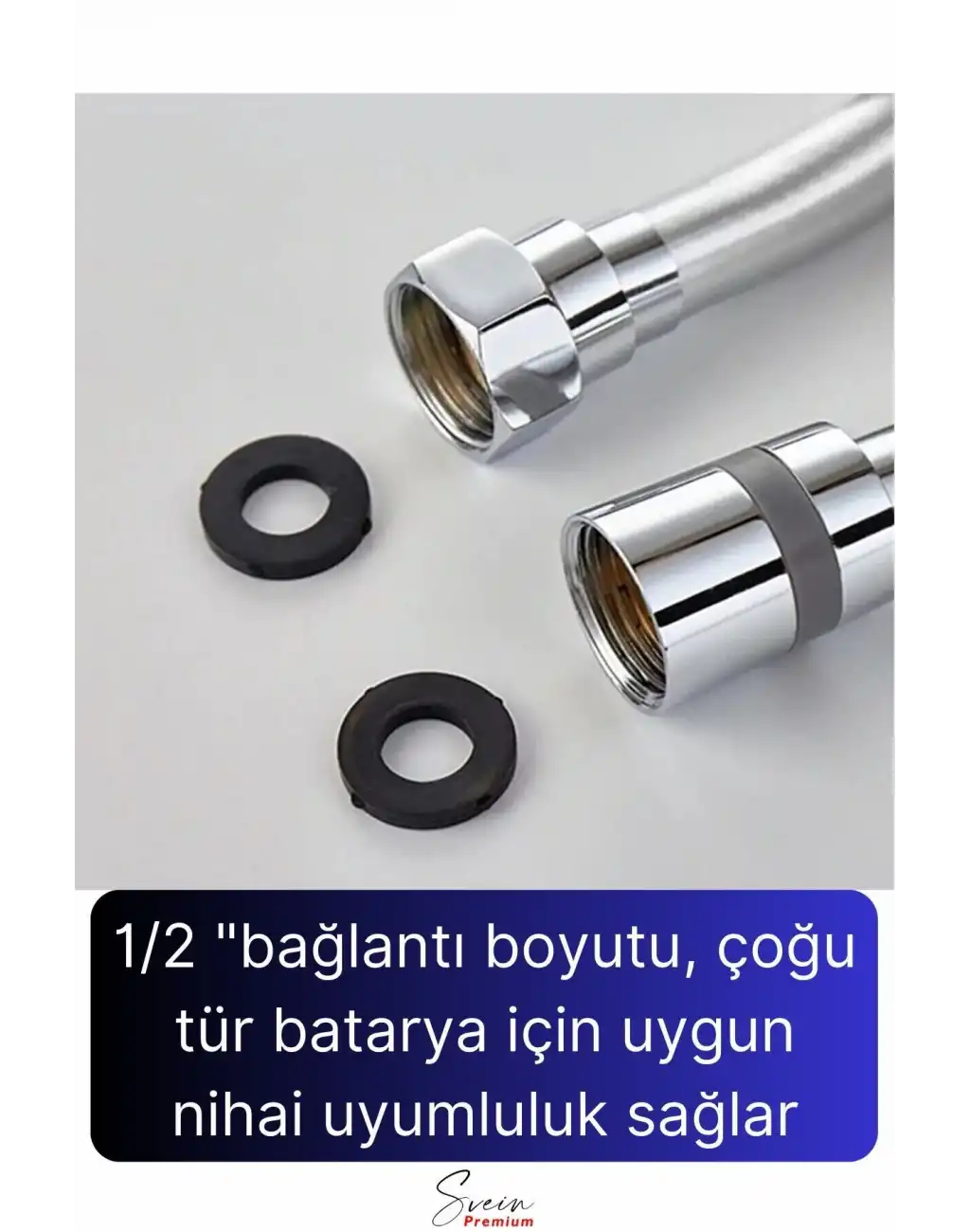 360 Derece Yüksek Kalite Esnek Kırılmaz Çatlamaz Paslanmaz Sızdırmaz Banyo Duş Musluk Hortum 1,5 mt