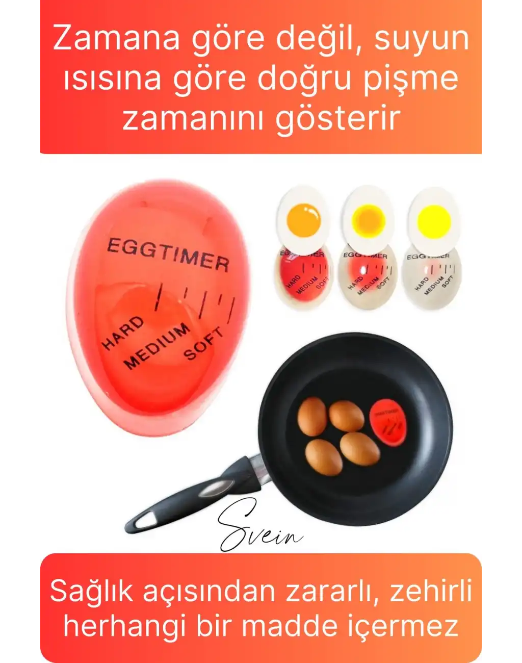 Dublör Yumurta Zamanlayıcı Göstergeli Egg Timer Pişirme Haşlama Süresi Kıvam Ayarlama Aparatı