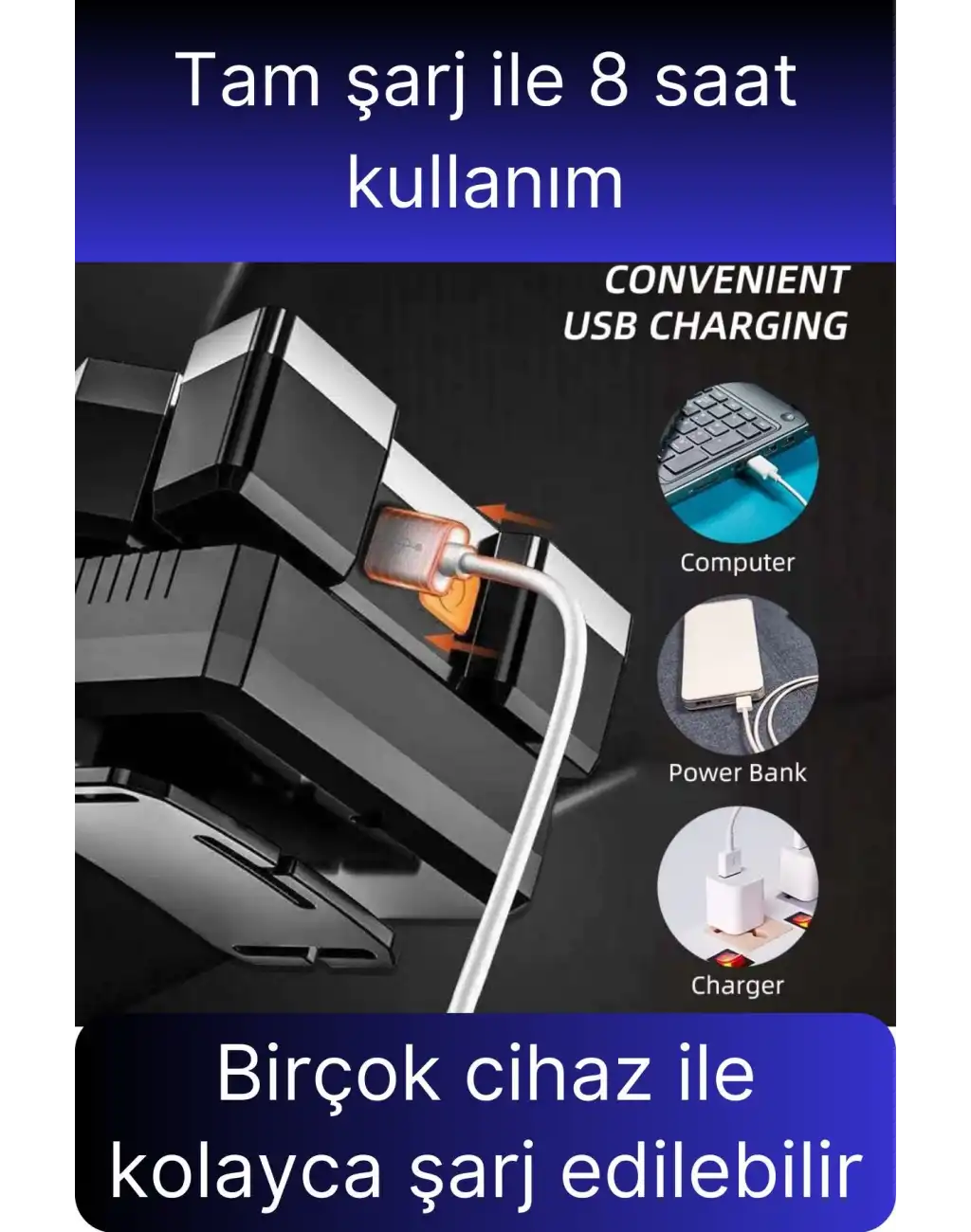 Usb Şarjlı Ultra Parlak Led Kafa Lambası Güçlü Aydınlatma 4 Mod Su Geçirmez Kamp Tamir İşleri İçin