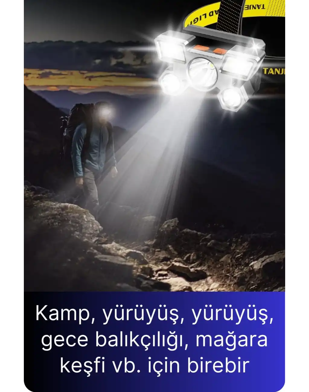 Usb Şarjlı Ultra Parlak Led Kafa Lambası Güçlü Aydınlatma 4 Mod Su Geçirmez Kamp Tamir İşleri İçin