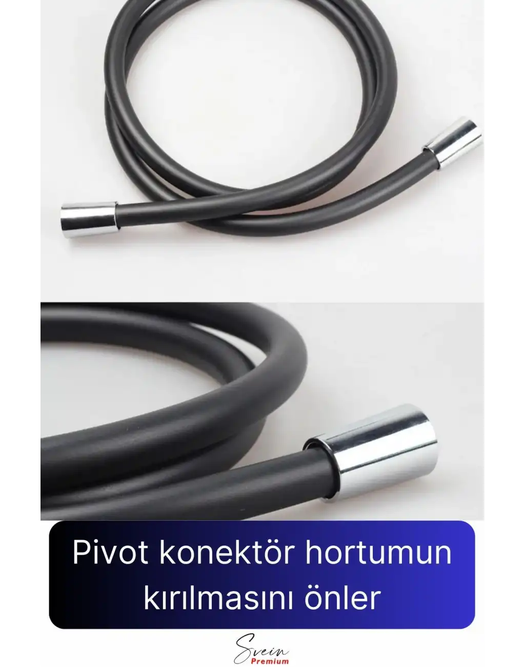 Siyah Dayanıklı Esnek Kırılmaz Çatlamaz Patlamaz Sızdırmaz Pvc Banyo Duş Musluk Hortumu 1,5 Metre