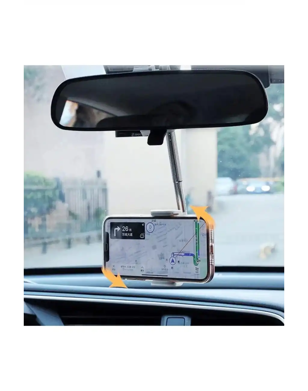 Premium Dayanıklı Araç İçi Oto Dikiz Aynası Akrobat Telefon Tutacağı GPS Takip Standı Universal