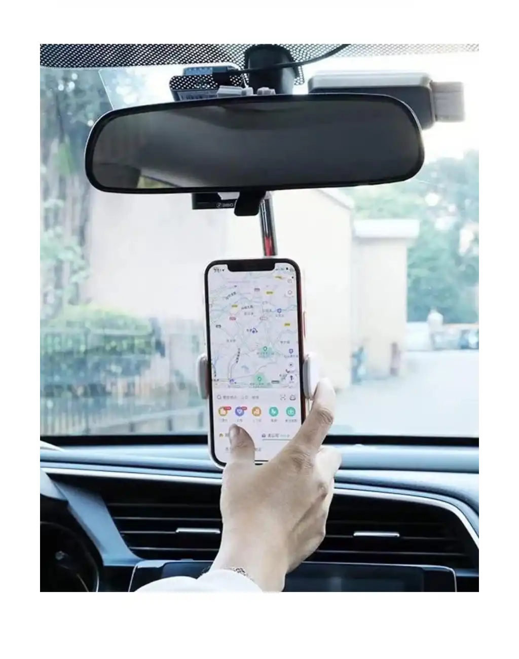 Premium Dayanıklı Araç İçi Oto Dikiz Aynası Akrobat Telefon Tutacağı GPS Takip Standı Universal