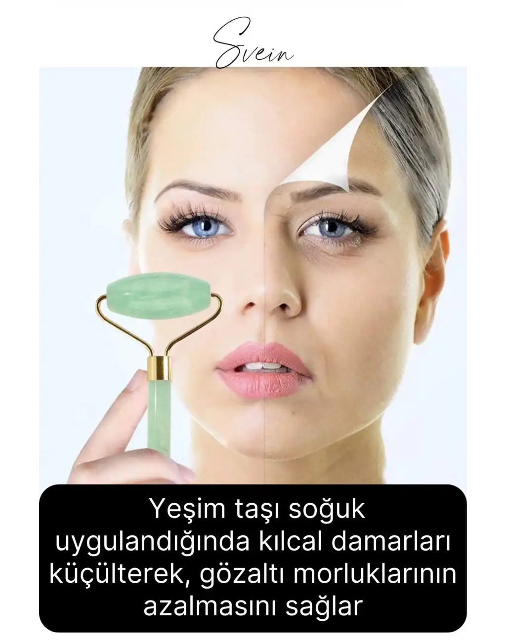 Premium %100 Doğal Yeşim Taşı 2 Başlıklı Masaj Aleti Yaşlanma Karşıtı Gua Sha Yüz Bakım Face Roller