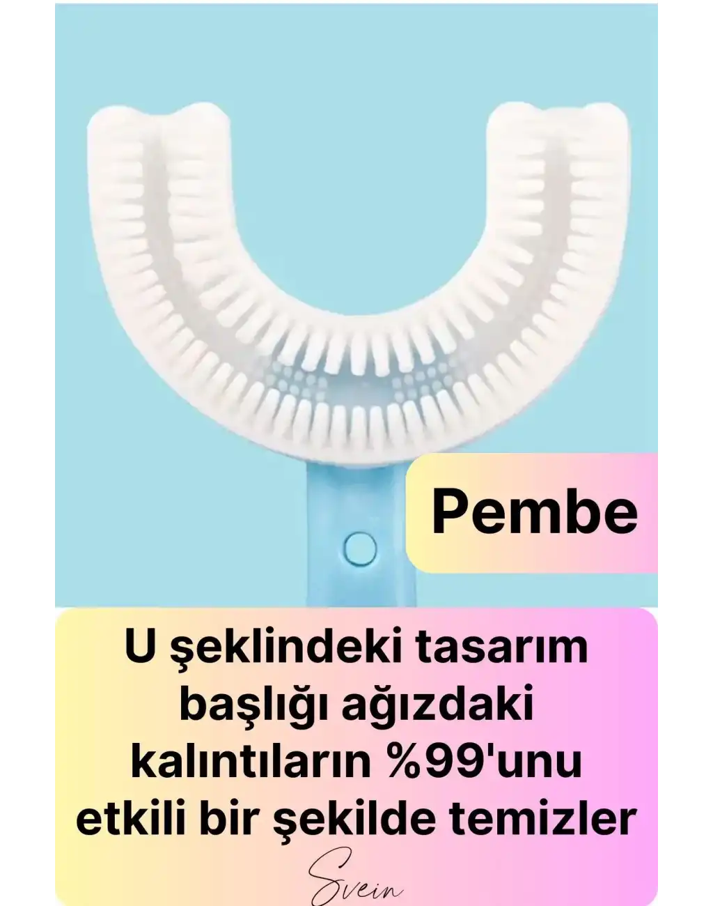 U Şeklinde Pratik Bebek Çocuk Diş Fırçası 360 Derece Temizlik Kolay Kullanım Yumuşak Silikon Fırça