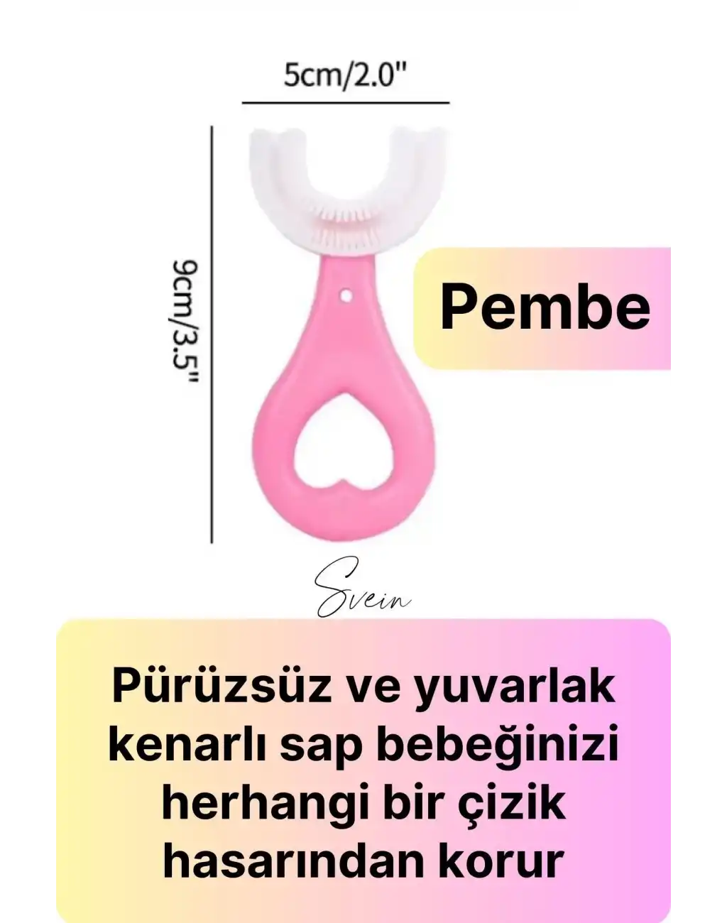 U Şeklinde Pratik Bebek Çocuk Diş Fırçası 360 Derece Temizlik Kolay Kullanım Yumuşak Silikon Fırça