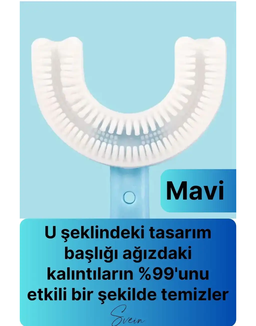 U Şeklinde Pratik Bebek Çocuk Diş Fırçası 360 Derece Temizlik Kolay Kullanım Yumuşak Silikon Fırça