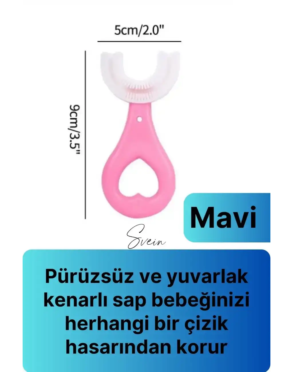 U Şeklinde Pratik Bebek Çocuk Diş Fırçası 360 Derece Temizlik Kolay Kullanım Yumuşak Silikon Fırça