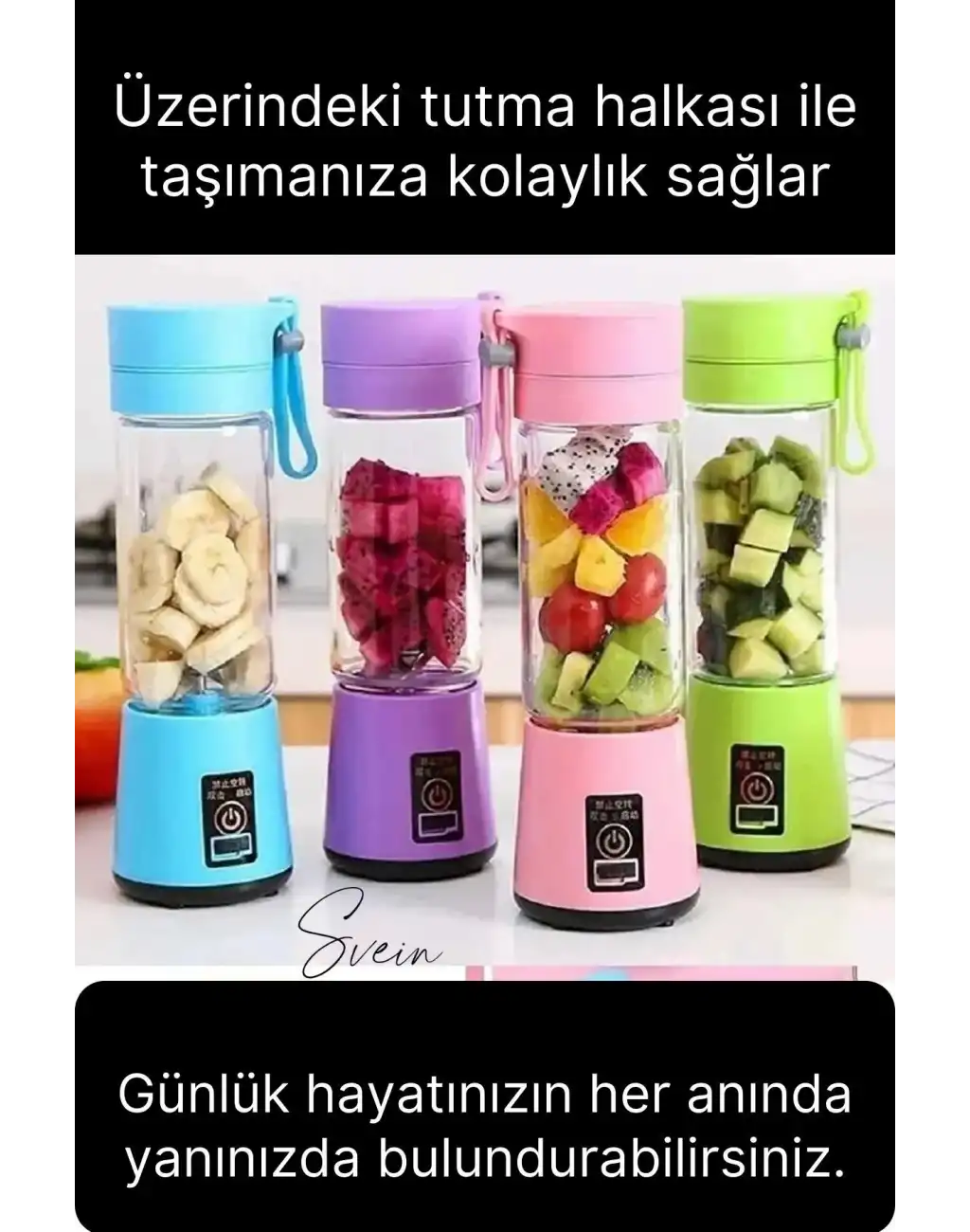 Portatif Taşınabilir Elektrikli Mini Meyve Sıkacağı Smoothie Milkshake Şarjlı Blender Karıştırıcı