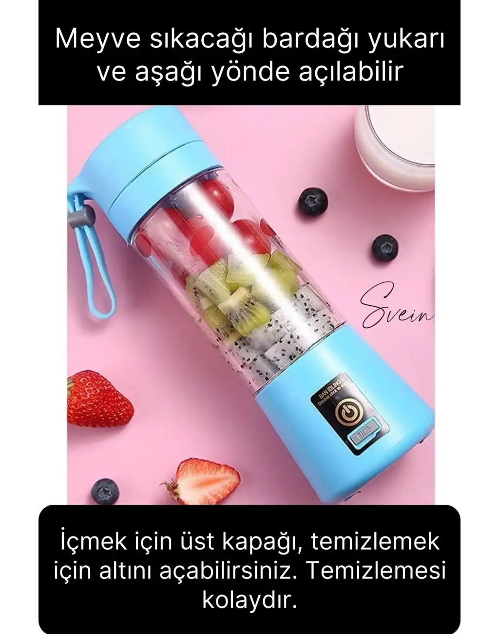 Portatif Taşınabilir Elektrikli Mini Meyve Sıkacağı Smoothie Kamp Piknik Şarjlı Rondo Karıştırıcı
