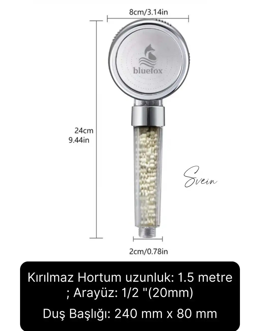 Premium Duş Seti 3 Fonksiyonlu Tasarruflu Başlık Esnek Kırılmaz Çatlamaz Paslanmaz Sızdırmaz Hortum