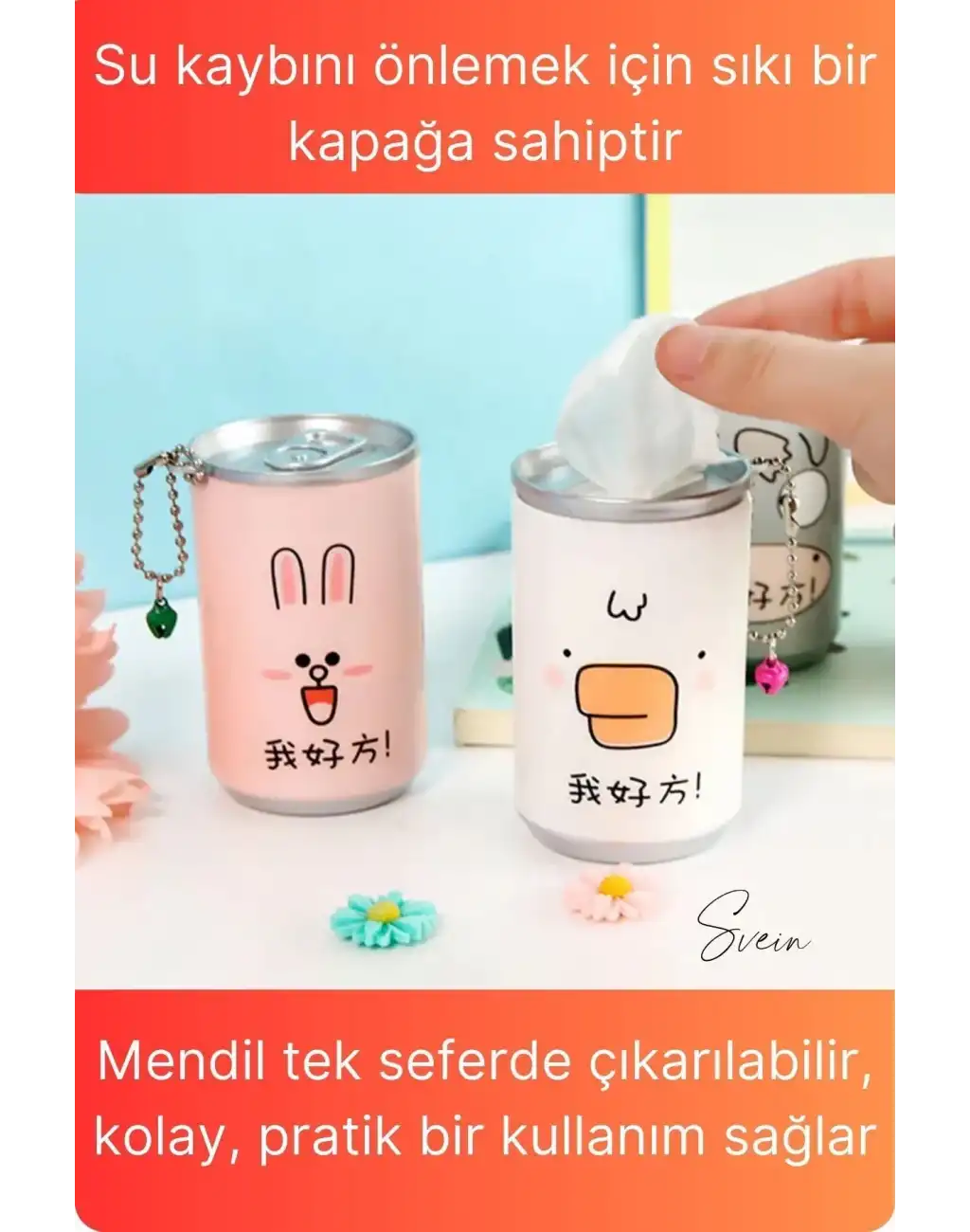 4lü Fenomen Sevimli Teneke Kutu Görünümlü Islak Mendil Saklama Kutusu Kabı Anahtarlık Çanta Süsü