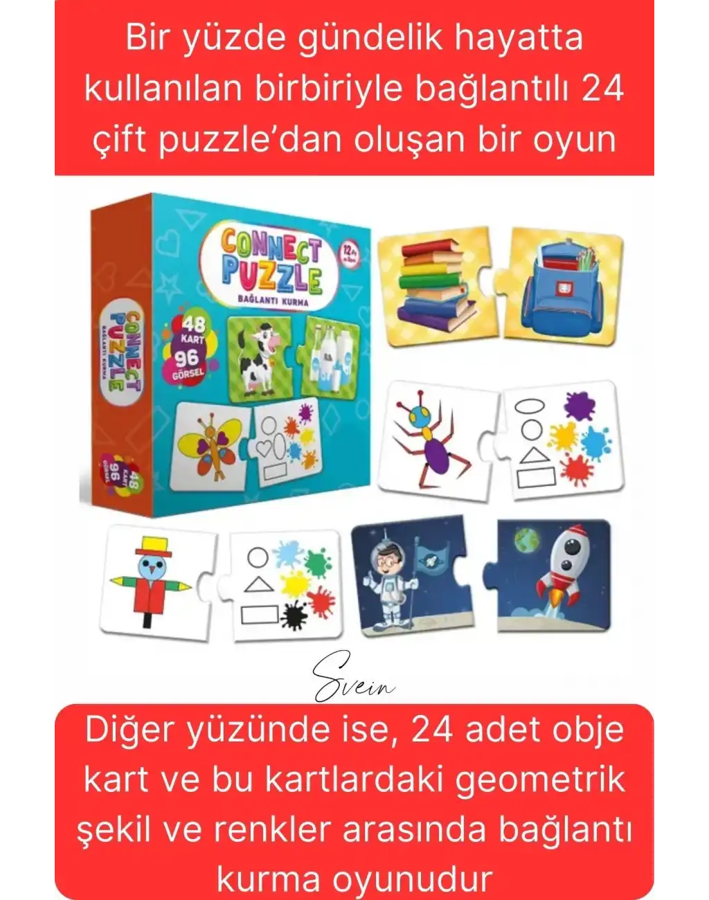 2li Süper Avantajlı Eğitici Öğretici Eşleştirme Oyunu Puzzle Yapboz Kutulu Görsel Algı Motor Beceri