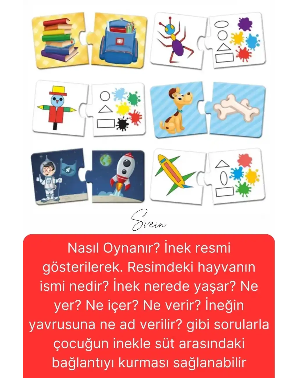 2li Süper Avantajlı Eğitici Öğretici Eşleştirme Oyunu Puzzle Yapboz Kutulu Görsel Algı Motor Beceri