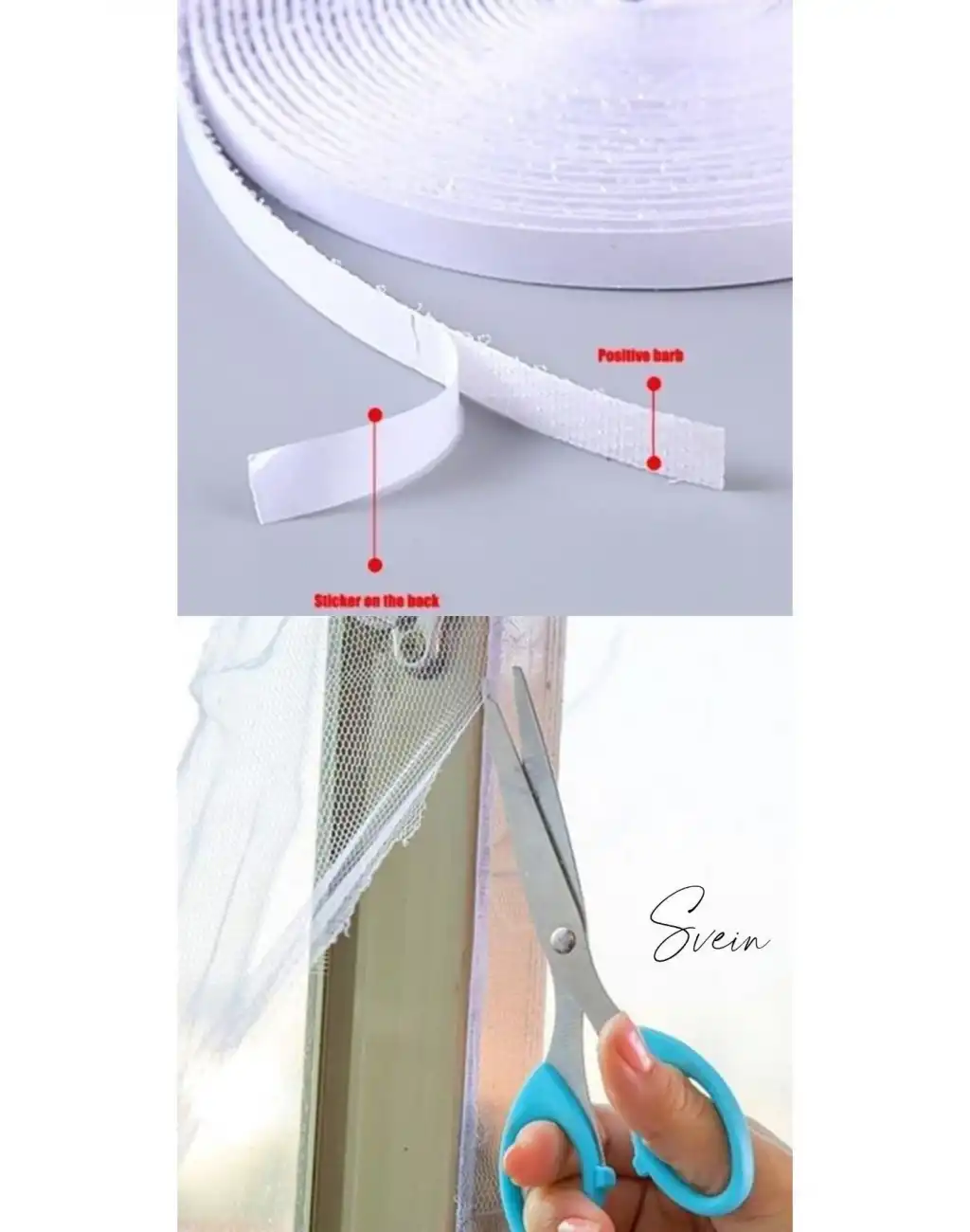 Pratik Tüm Cam Pencere Kapılara Uyumlu Çift Kanat Yırtılmaz Dayanıklı Kendinden Yapışkanlı Sineklik