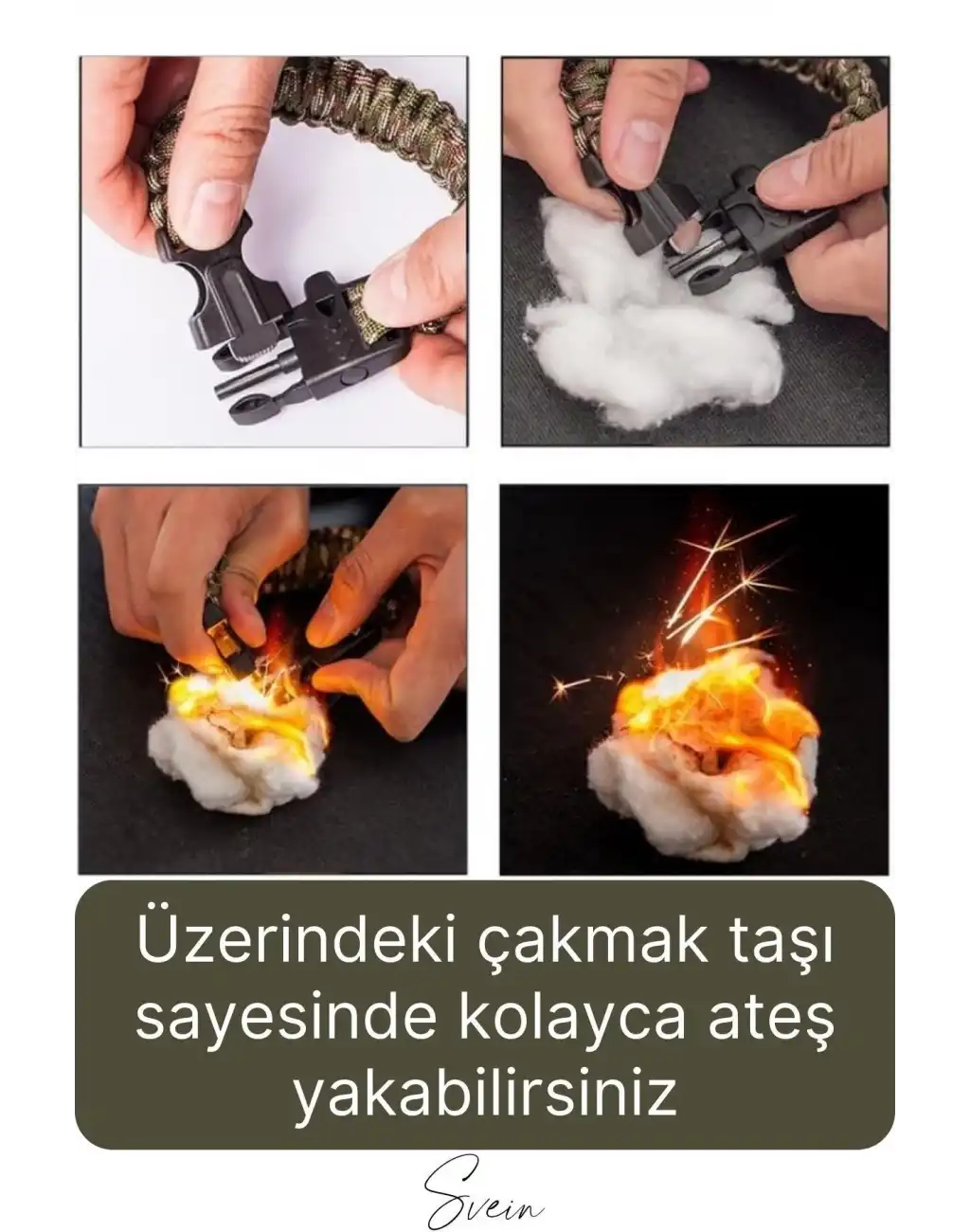 Premium Dayanıklı Pusulalı Yürüyüş Kamp Doğa Spor Hayatta Kalma Bilekliği Paracord Örgü Acil Durum