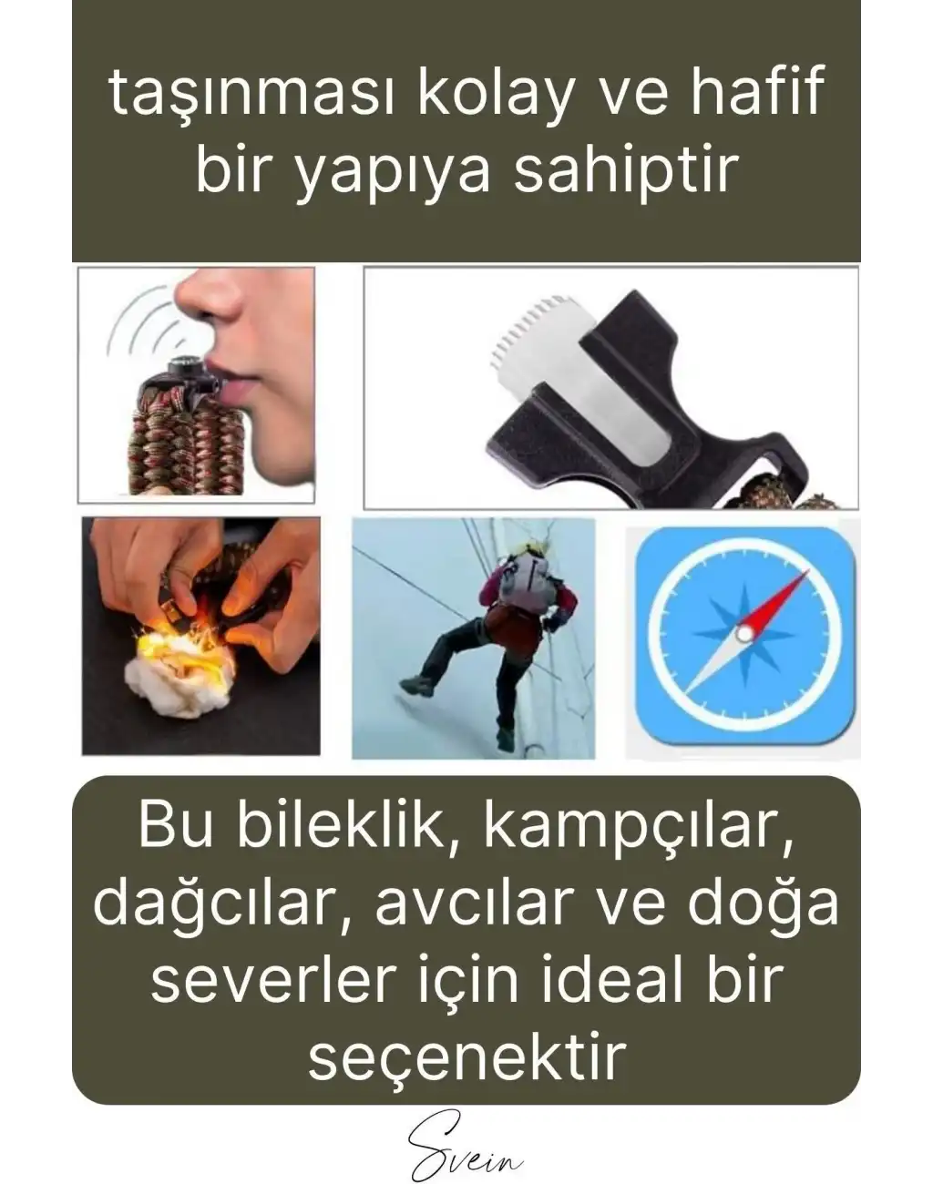 Premium Dayanıklı Pusulalı Yürüyüş Kamp Doğa Spor Hayatta Kalma Bilekliği Paracord Örgü Acil Durum