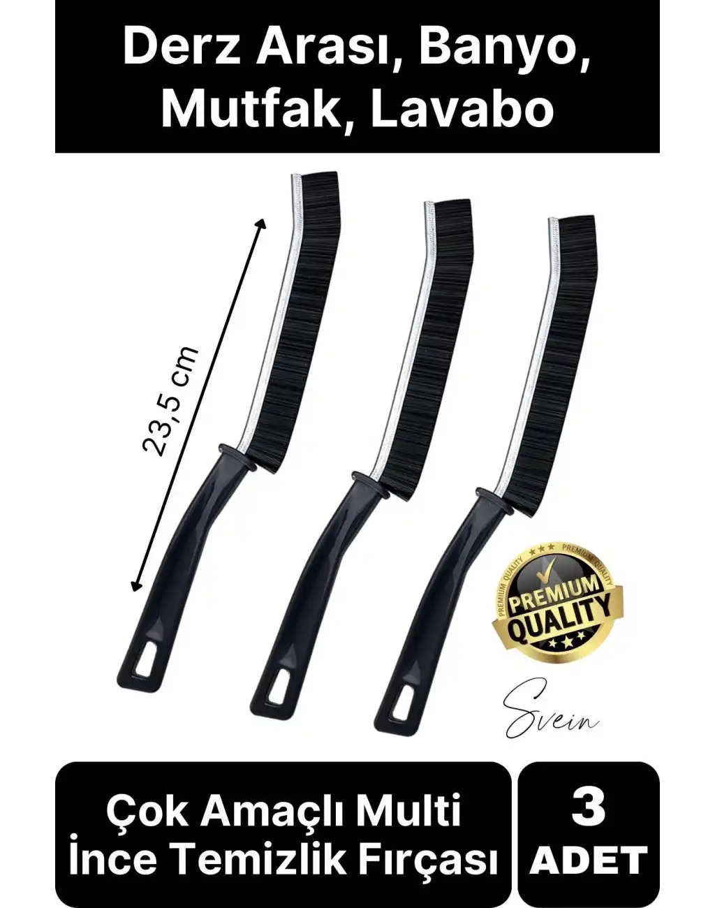 3 Adet Çok Amaçlı Multi İnce Temizlik Fırçası Derz Arası Banyo Mutfak Lavabo Detay Temizleme Aracı