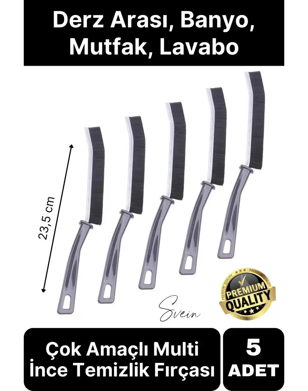 5 Adet Çok Amaçlı Multi İnce Temizlik Fırçası Derz Arası Banyo Mutfak Lavabo Detay Temizleme Aracı