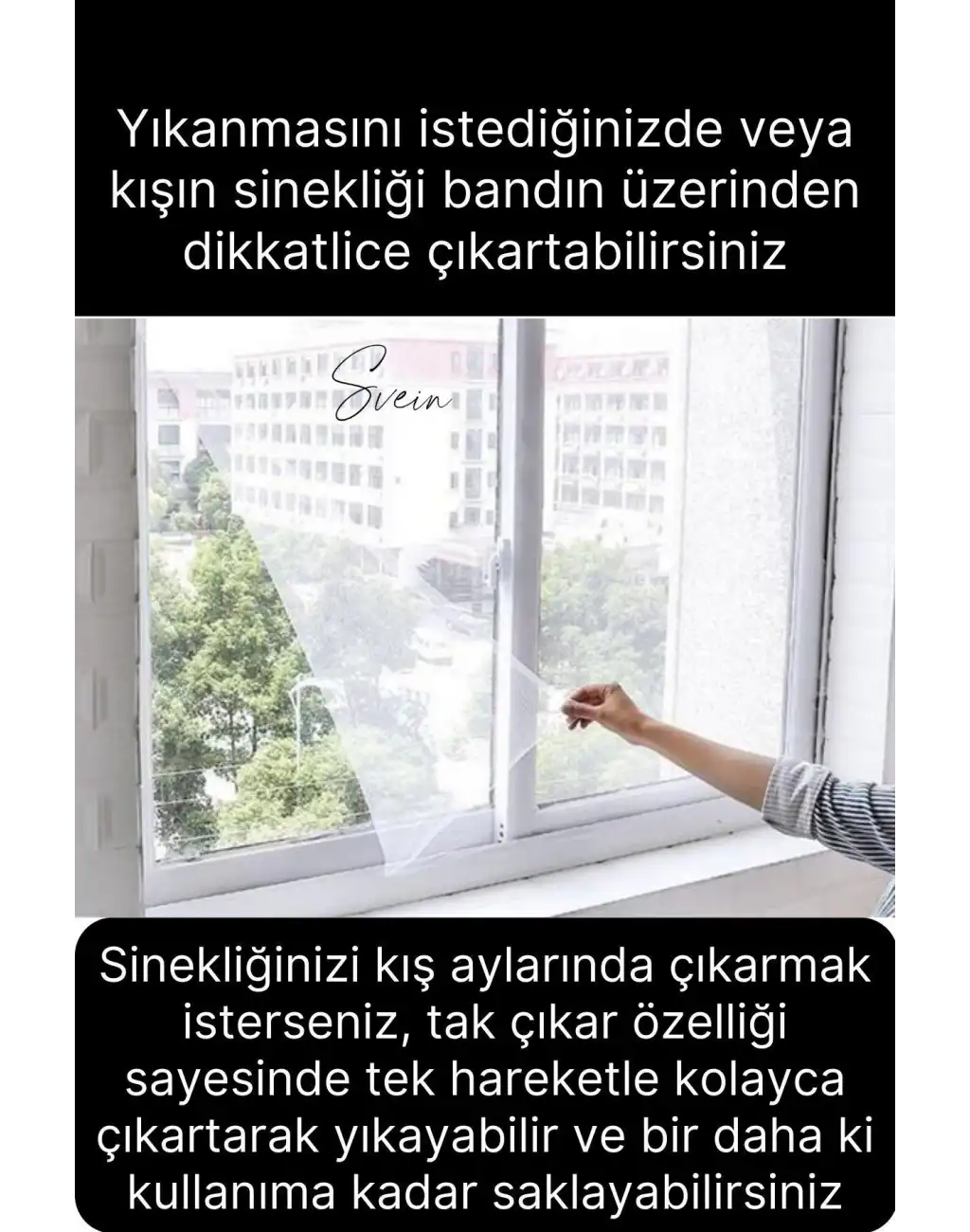 2 Adet Pratik Cam Pencere Kapı Uyumlu Çift Kanat Yırtılmaz Dayanıklı Kendinden Yapışkanlı Sineklik