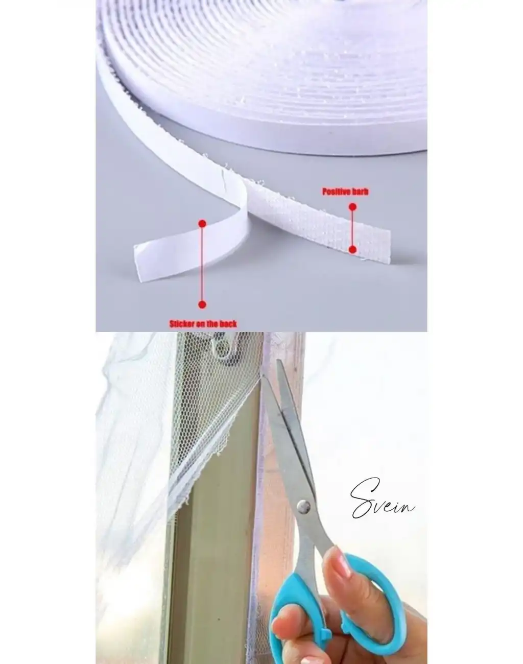 2 Adet Pratik Cam Pencere Kapı Uyumlu Çift Kanat Yırtılmaz Dayanıklı Kendinden Yapışkanlı Sineklik