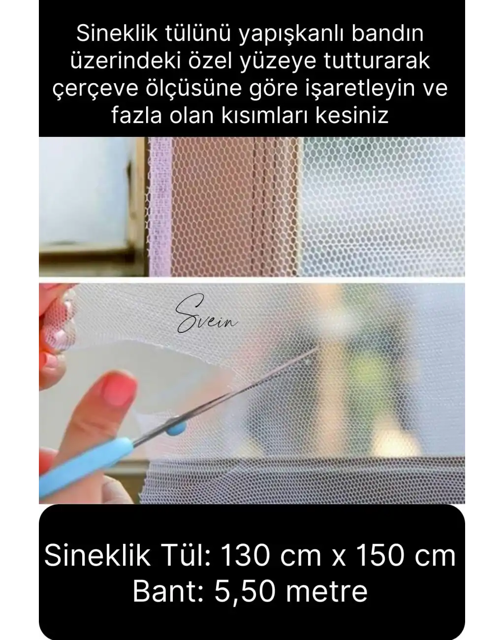 5 Adet Pratik Cam Pencere Kapı Uyumlu Çift Kanat Yırtılmaz Dayanıklı Kendinden Yapışkanlı Sineklik