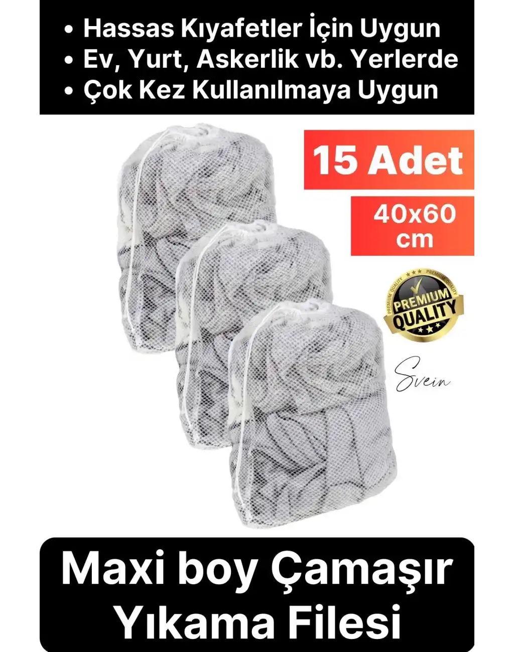 15 Adet Çamaşır Yıkama Filesi Maxi Kirli Elbise Giysi Kıyafet Torbası Okul Üniversite Yurt Asker