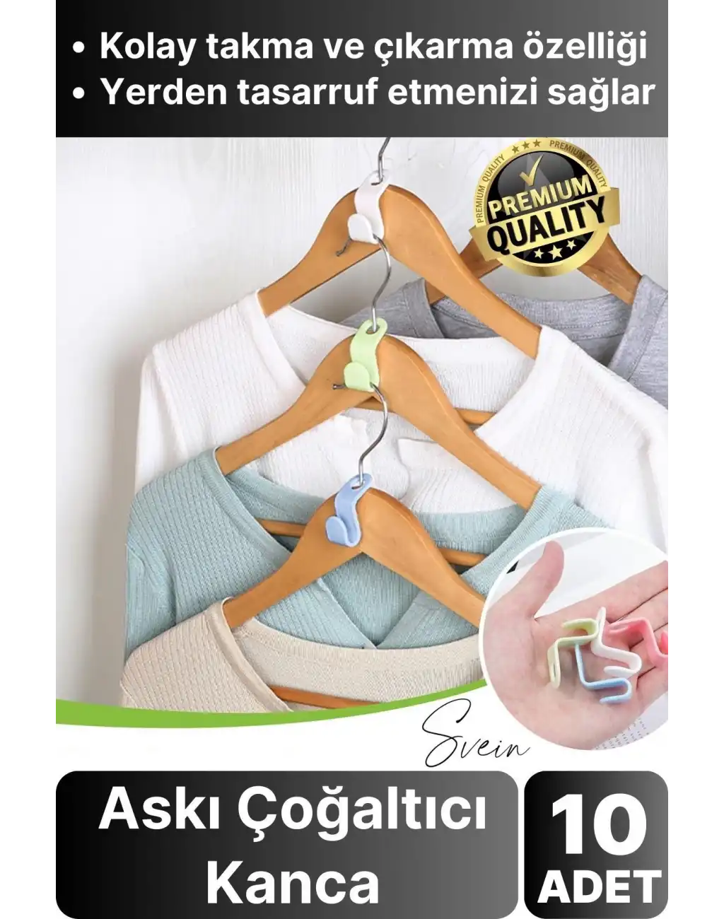 10 Adet Çok Amaçlı Askı Çoğaltıcı Gardrop Dolap İçi Düzenleyici Organizer Kanca Seti Çoklayıcı