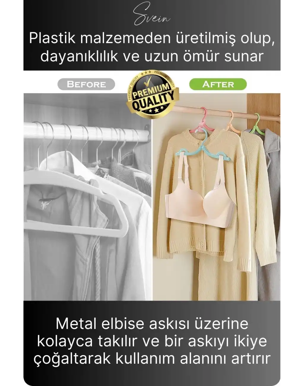 10 Adet Çok Amaçlı Askı Çoğaltıcı Gardrop Dolap İçi Düzenleyici Organizer Kanca Seti Çoklayıcı