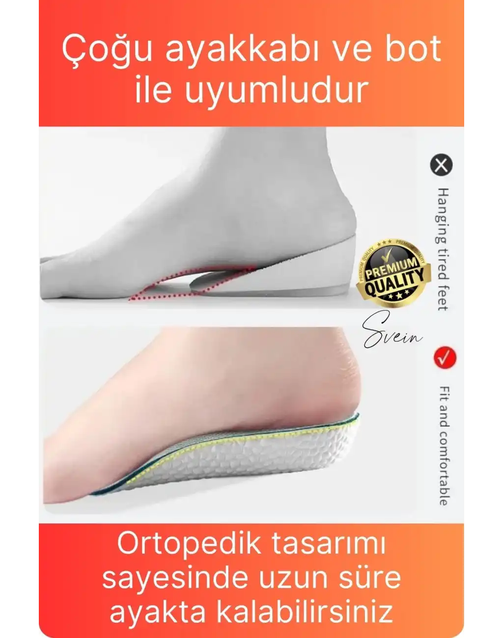 2,5 cm Boy Uzatıcı Tabanlık Gizli Topuk Yükseltici Ortopedik Rahat Konforlu Uzatan Unisex Eva Köpük