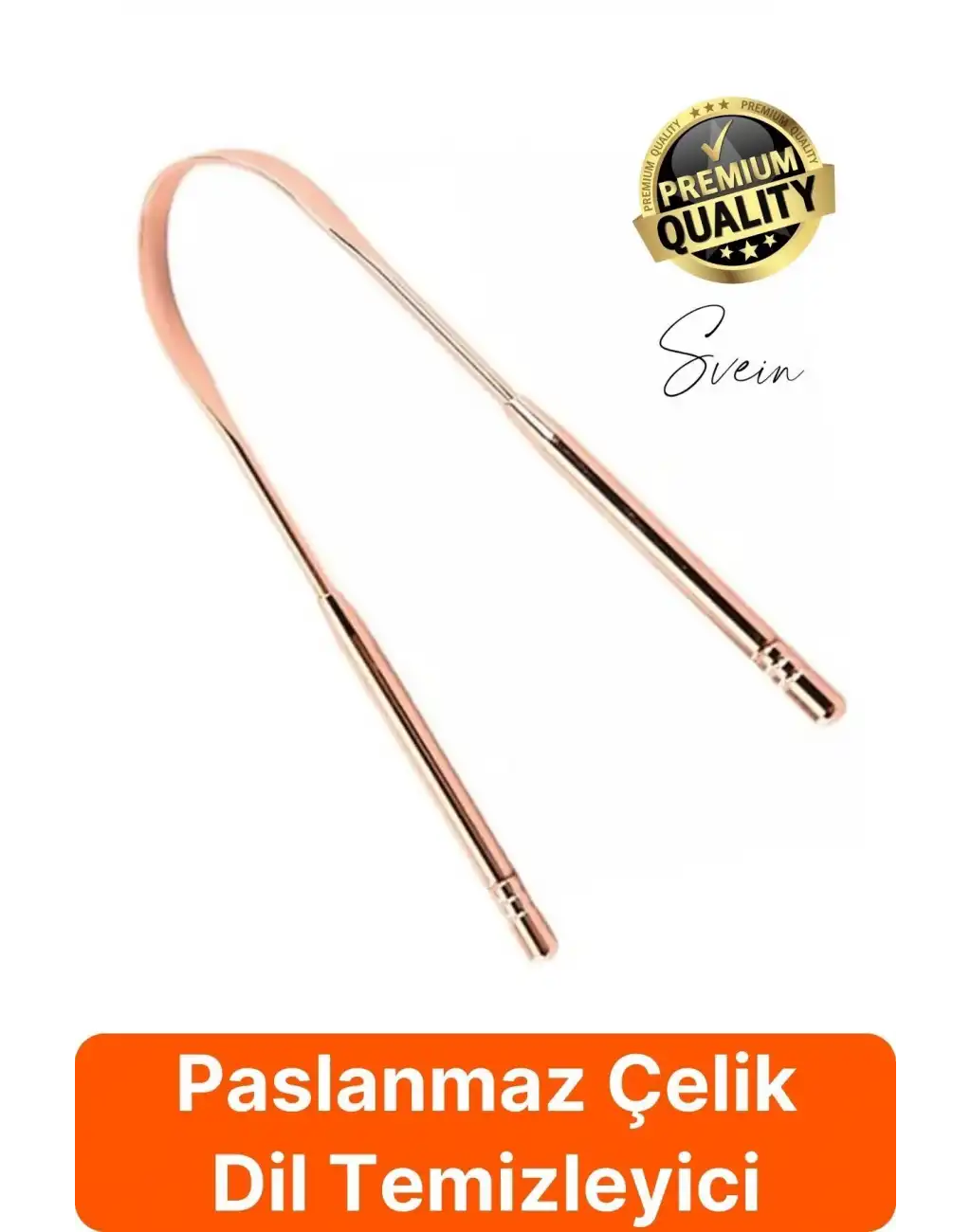 Paslanmaz Çelik Ağız Dil Temizleyici Aparat Bakır Renk U Şekil Kazıyıcı Kötü Koku Bakteri Giderici