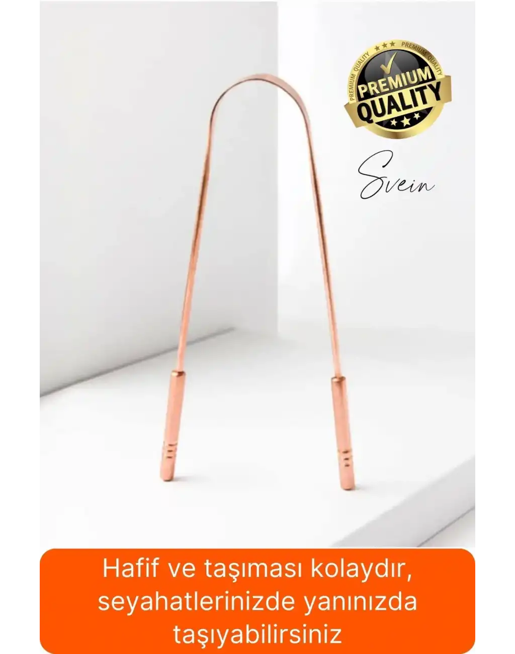 Paslanmaz Çelik Ağız Dil Temizleyici Aparat Bakır Renk U Şekil Kazıyıcı Kötü Koku Bakteri Giderici