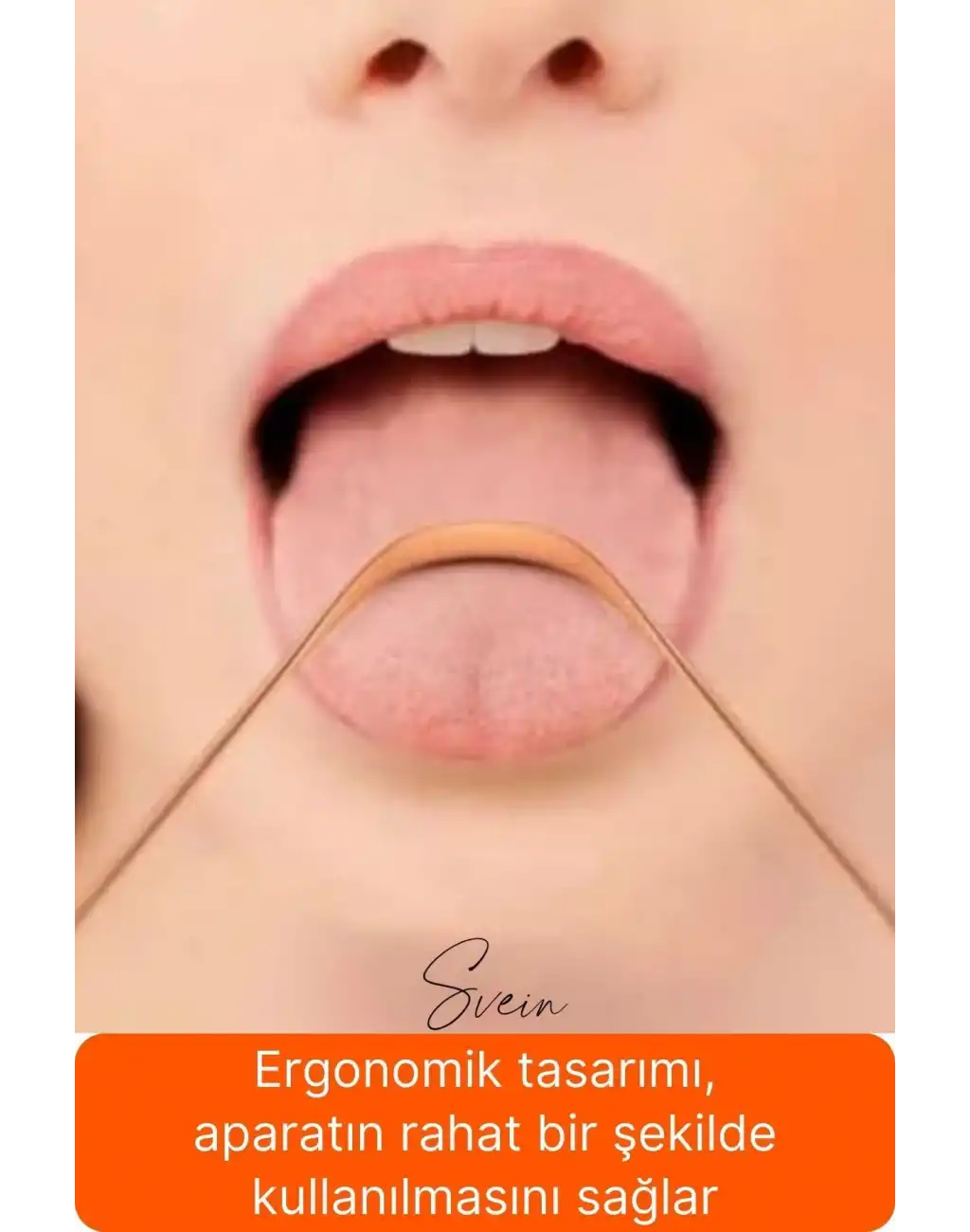 Paslanmaz Çelik Ağız Dil Temizleyici Aparat Bakır Renk U Şekil Kazıyıcı Kötü Koku Bakteri Giderici