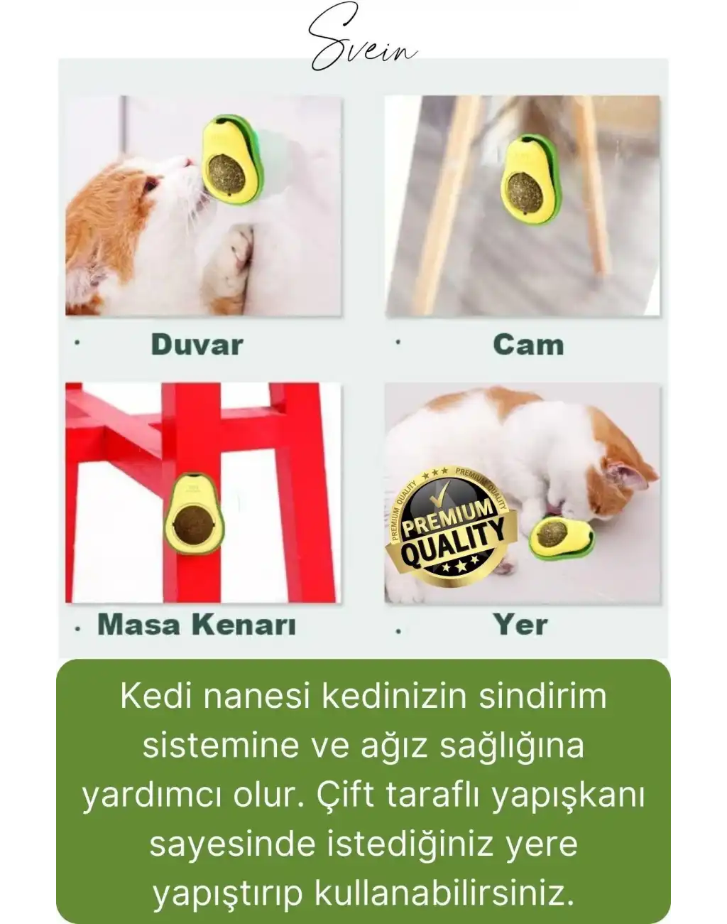 Doğal Avokado Kedi Nanesi Otu Topu Oyuncağı Yapışkanlı Yalama Sakinleştirici Catnip Yenilebilir Çimi