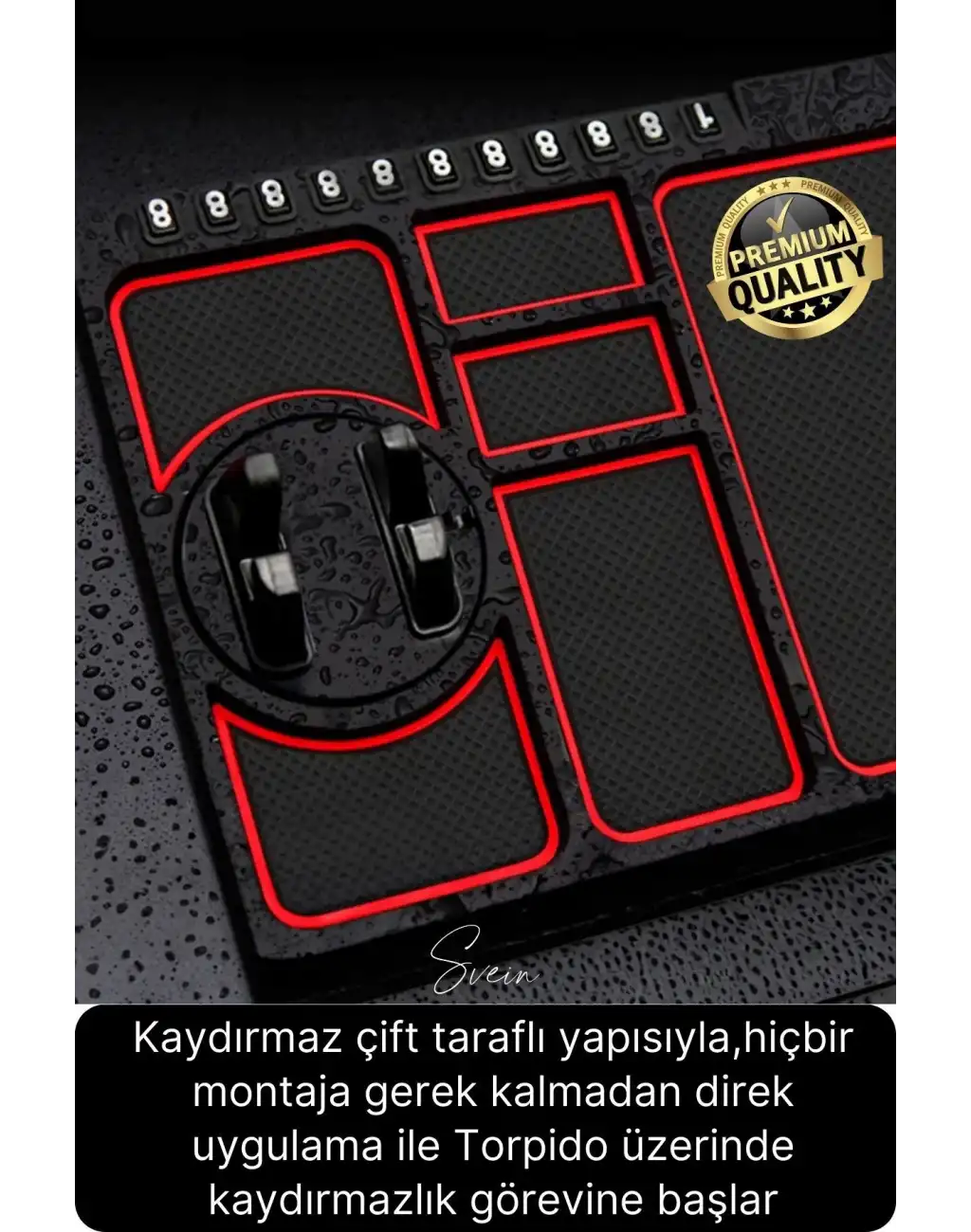 Araç İçi Torpido Kaydırmaz Telefon Tutucu Numaratör Organizer Oto 360 Derece Dönebilen Kaymaz