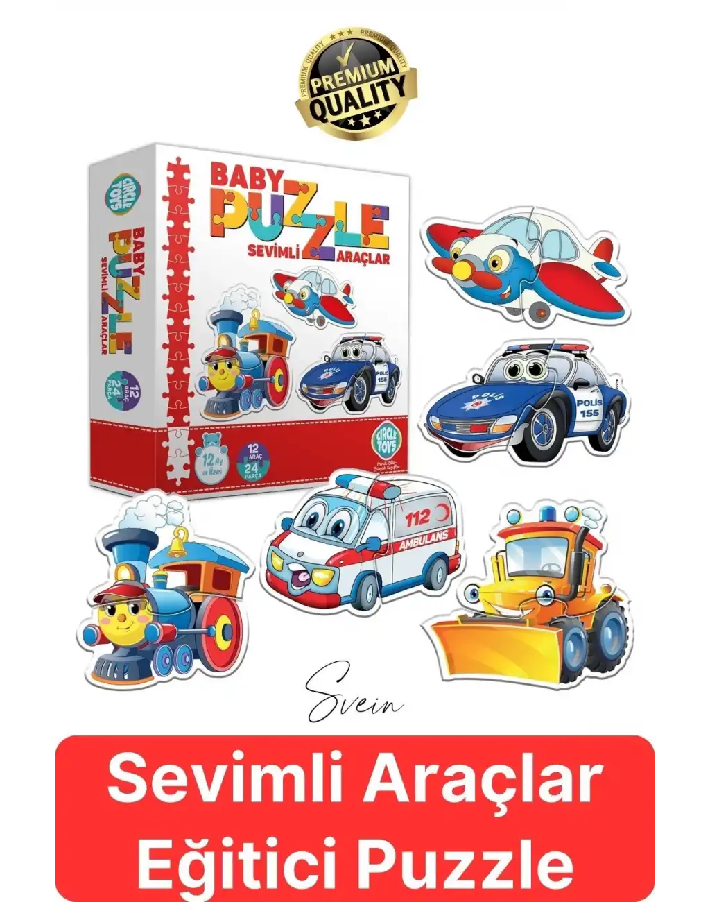 Baby Puzzle Sevimli Araçlar Eğitici Öğretici İnce Motor Beceri Ebeveyn El Göz Koordinasyon