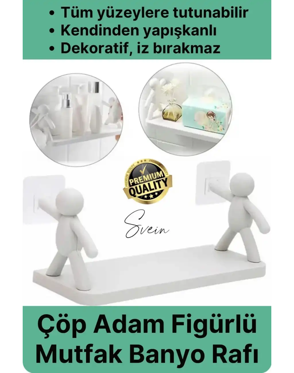 Sevimli İnsan Motifli Banyo Mutfak Ofis Baharat Raf Modern Organizer Düzenleyici Çöp Adam Çok Amaçlı