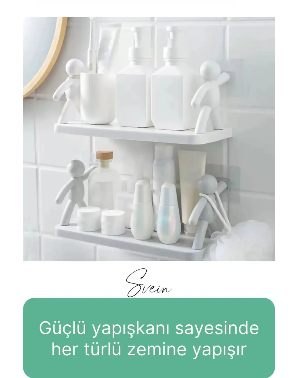 Sevimli İnsan Motifli Banyo Mutfak Ofis Baharat Raf Modern Organizer Düzenleyici Çöp Adam Çok Amaçlı