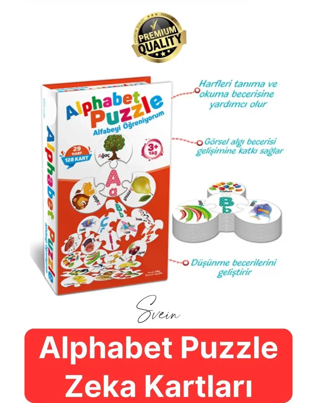 Alphabet Puzzle Eğitici Öğretici Alfabe Zeka Kartları Ebeveyn Çocuk Etkileşimi Okul Öncesi Oyuncak