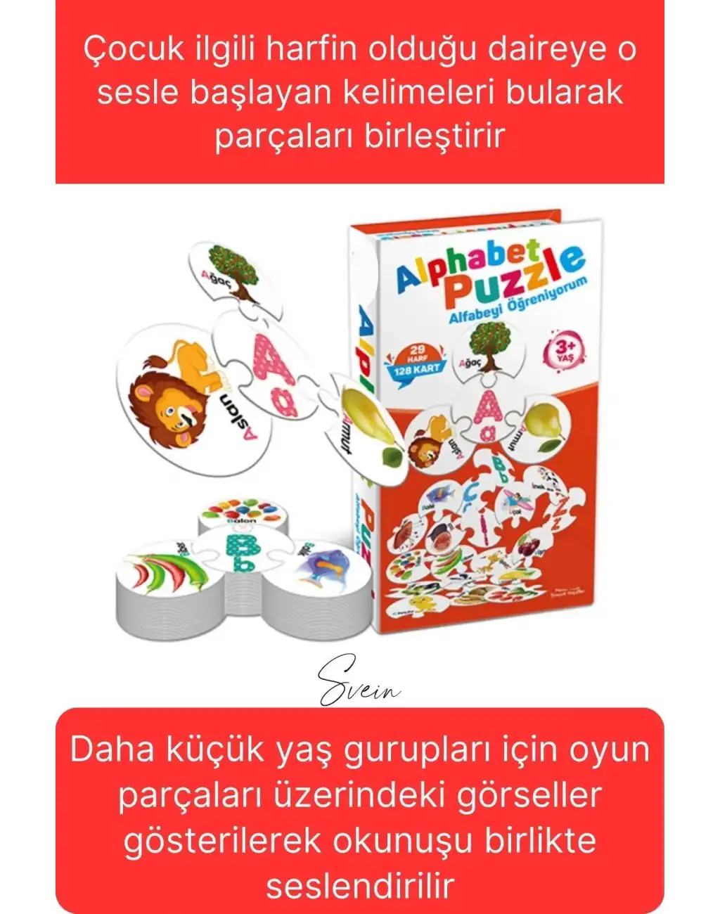 Alphabet Puzzle Eğitici Öğretici Alfabe Zeka Kartları Ebeveyn Çocuk Etkileşimi Okul Öncesi Oyuncak