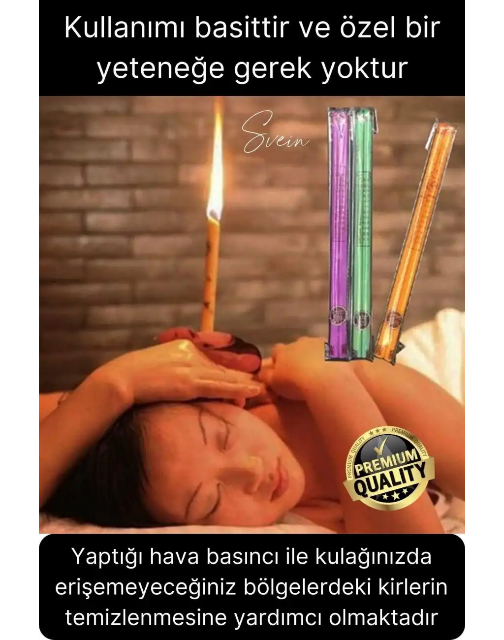 Pratik 100% Doğal Aromaterapi Bakım Buşon Dış Kulak Içi Kir Temizleme Mumu Konisi Çubuğu 5 Çift