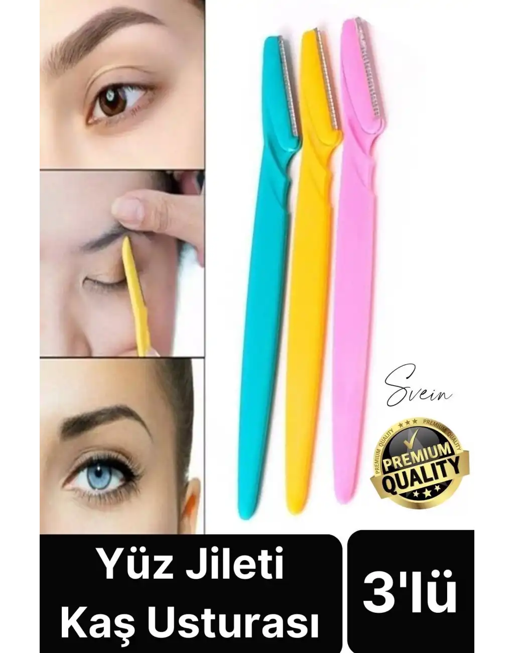 3lü Yüz Jileti Kaş Usturası Kadın Epilasyon Aleti Pratik Taşınabilir Kişisel Bakım Aparatı Epilatör