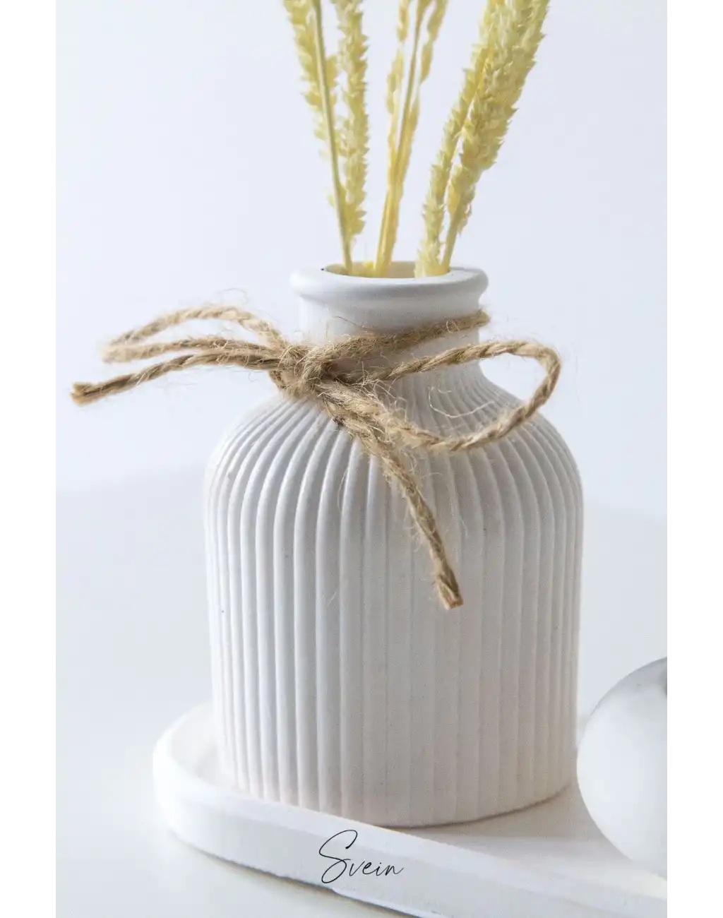 Premium Özel Tasarım Anneler Günü Özel Beyaz Melek Dekoratif Taş Sunumluk Mumluk Vazo Aksesuar Seti