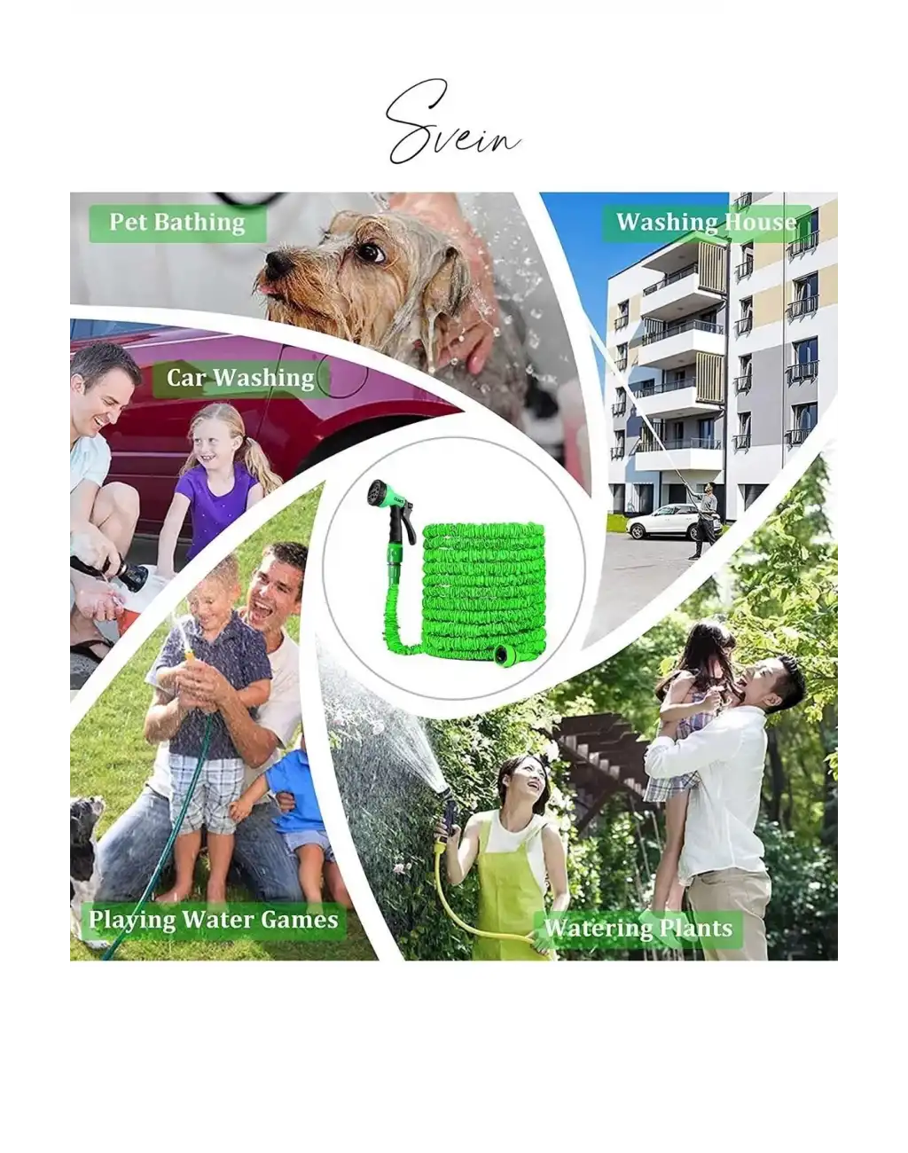 15 Metre Uzayan Bahçe Balkon Sulama Hortumu Esnek Sihirli Sızdırmaz Kademeli Sulama Tabancası Pratik