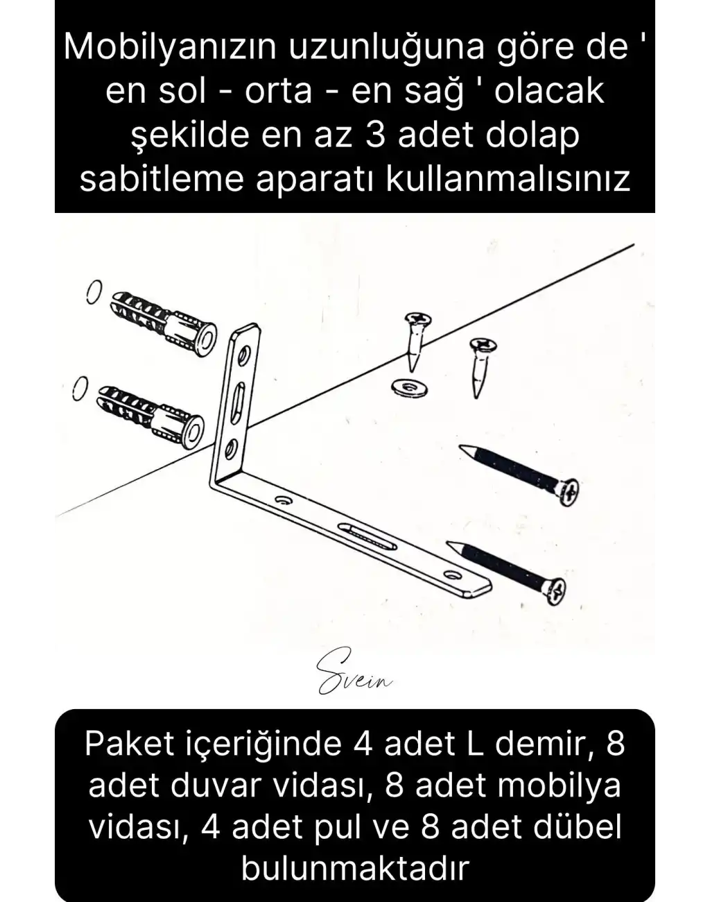 Deprem Güvenliği Dolap Duvara Sabitleme Aparatı Seti Mobilya Portmanto Gardırop Eşya L Demir Gönye