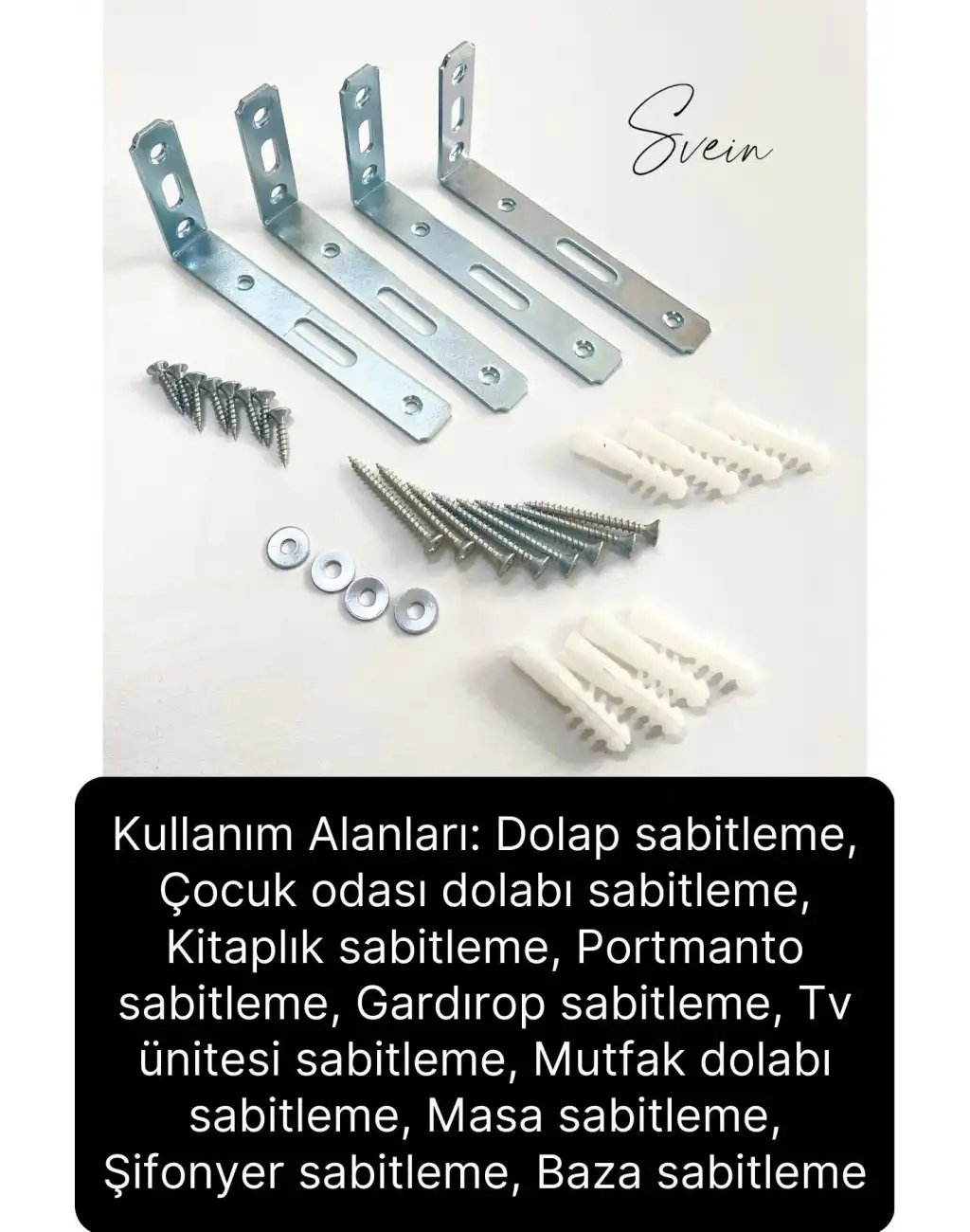 Deprem Güvenliği Dolap Duvara Sabitleme Aparatı Seti Mobilya Portmanto Gardırop Eşya L Demir Gönye